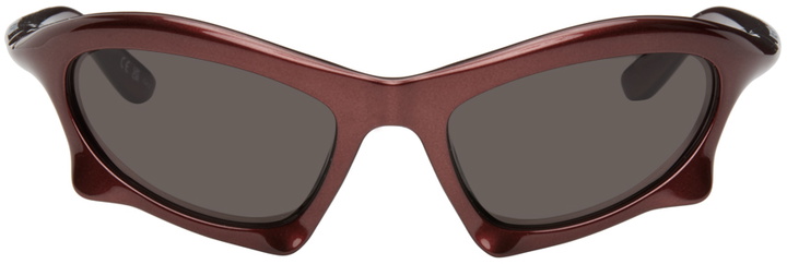 Photo: Balenciaga Burgundy Bat Rectangle Sunglasses