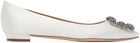 Manolo Blahnik Off-White Hangisiflat Ballerina Flats