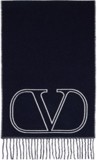 Valentino Garavani Navy VLogo Signature Scarf