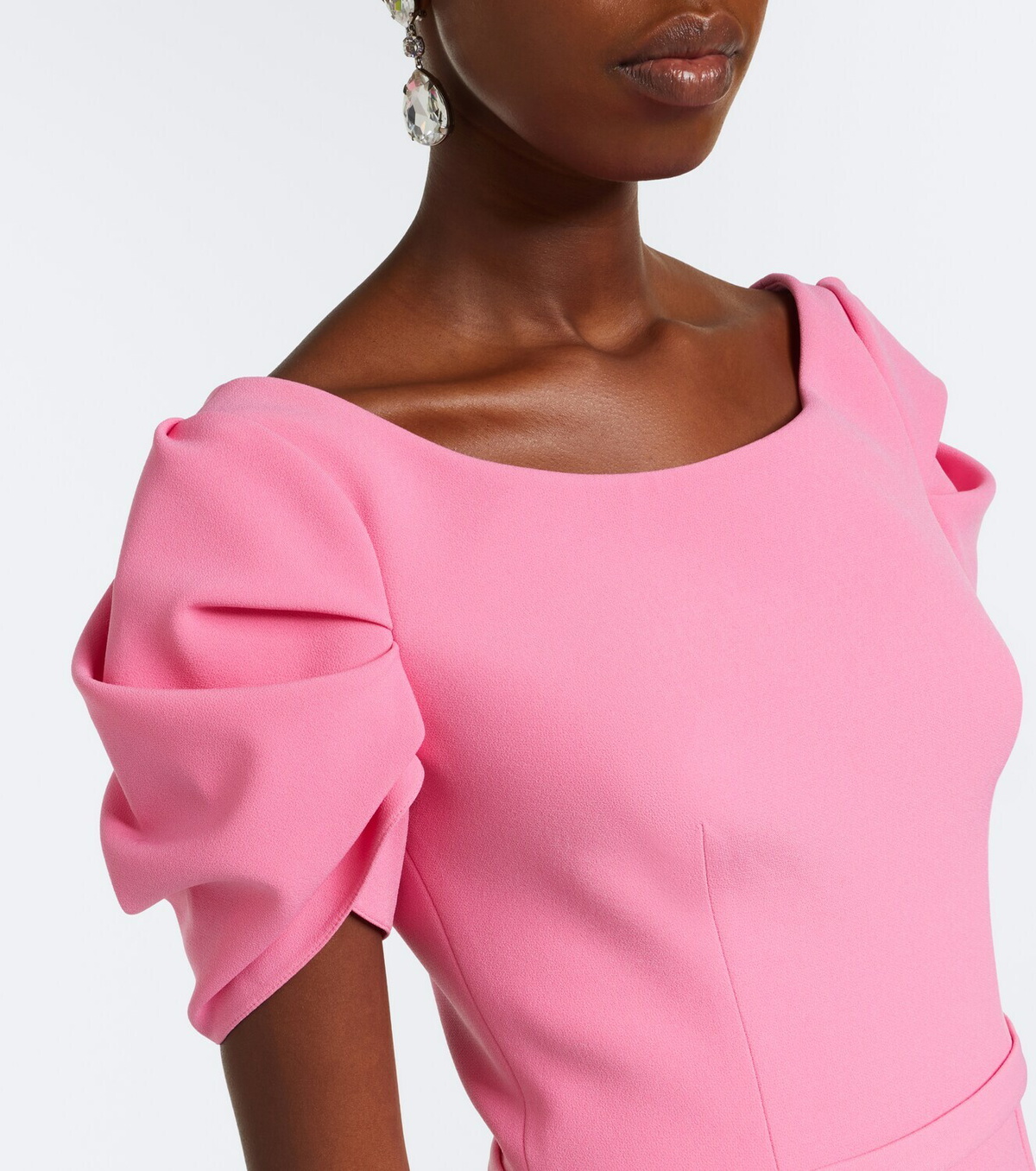 Safiyaa Vanina belted draped crêpe gown