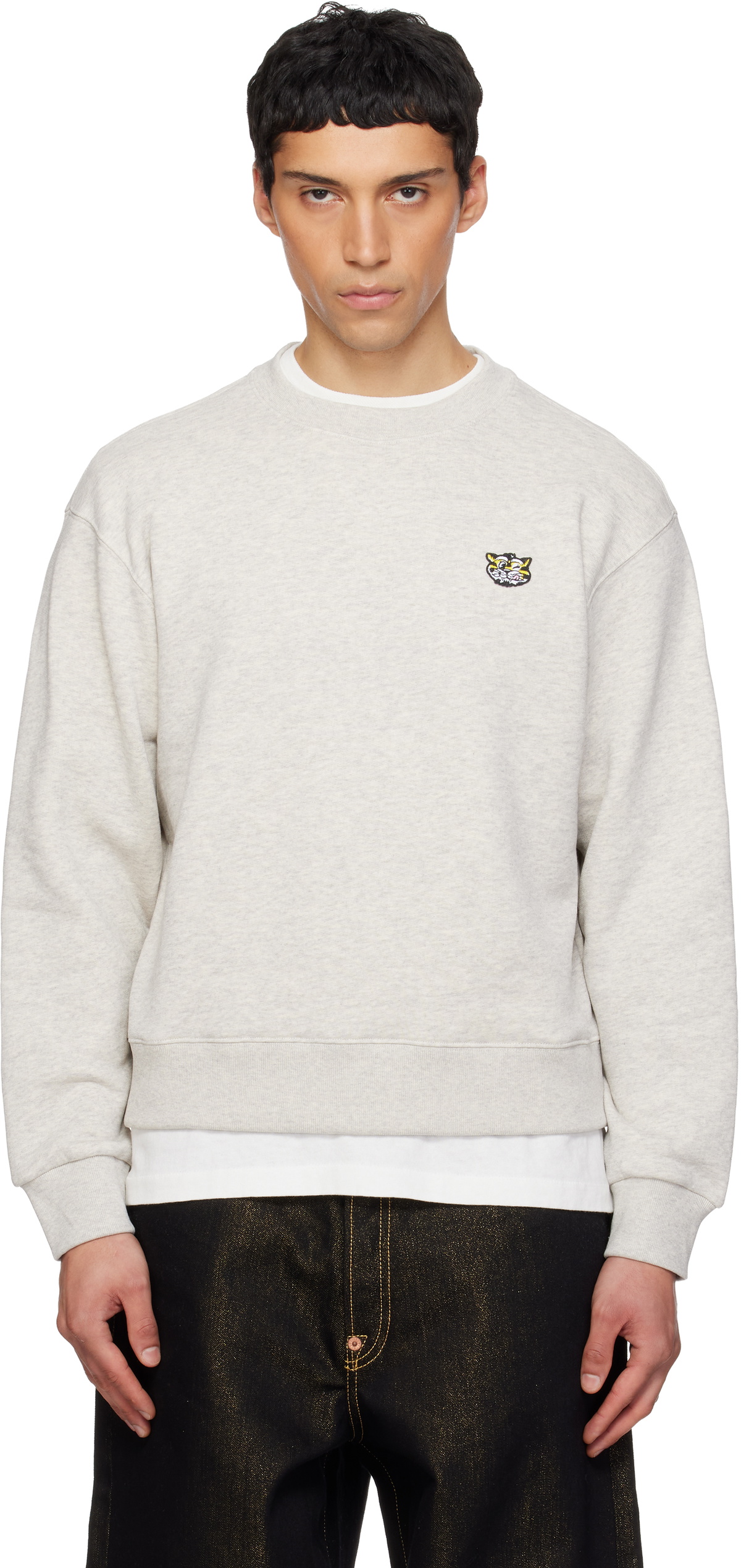 Kenzo Gray Kenzo Paris 'KENZO Wild Tiger' Embroidered Sweatshirt
