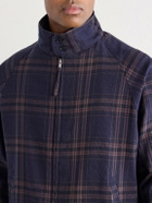 Kardo - Stanley Embroidered Checked Cotton Bomber Jacket - Blue