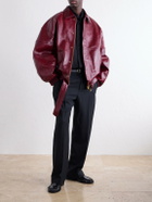 Willy Chavarria - OS Hustler´s Oversized Leather Jacket - Burgundy
