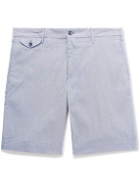 Incotex - Slim-Fit Striped Cotton-Blend Poplin Bermuda Shorts - Blue