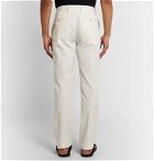 Fendi - Tapered Pleated Cotton-Blend Trousers - Neutrals