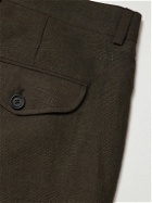 Oliver Spencer - Fishtail Tapered Linen Trousers - Brown