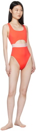 Versace Underwear Orange Greca Border One-Piece Swimsuit