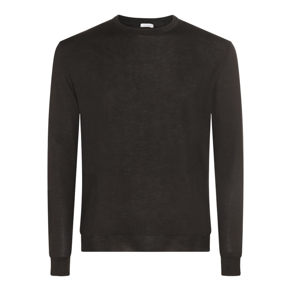 Malo Black Wool And Silk Jumper