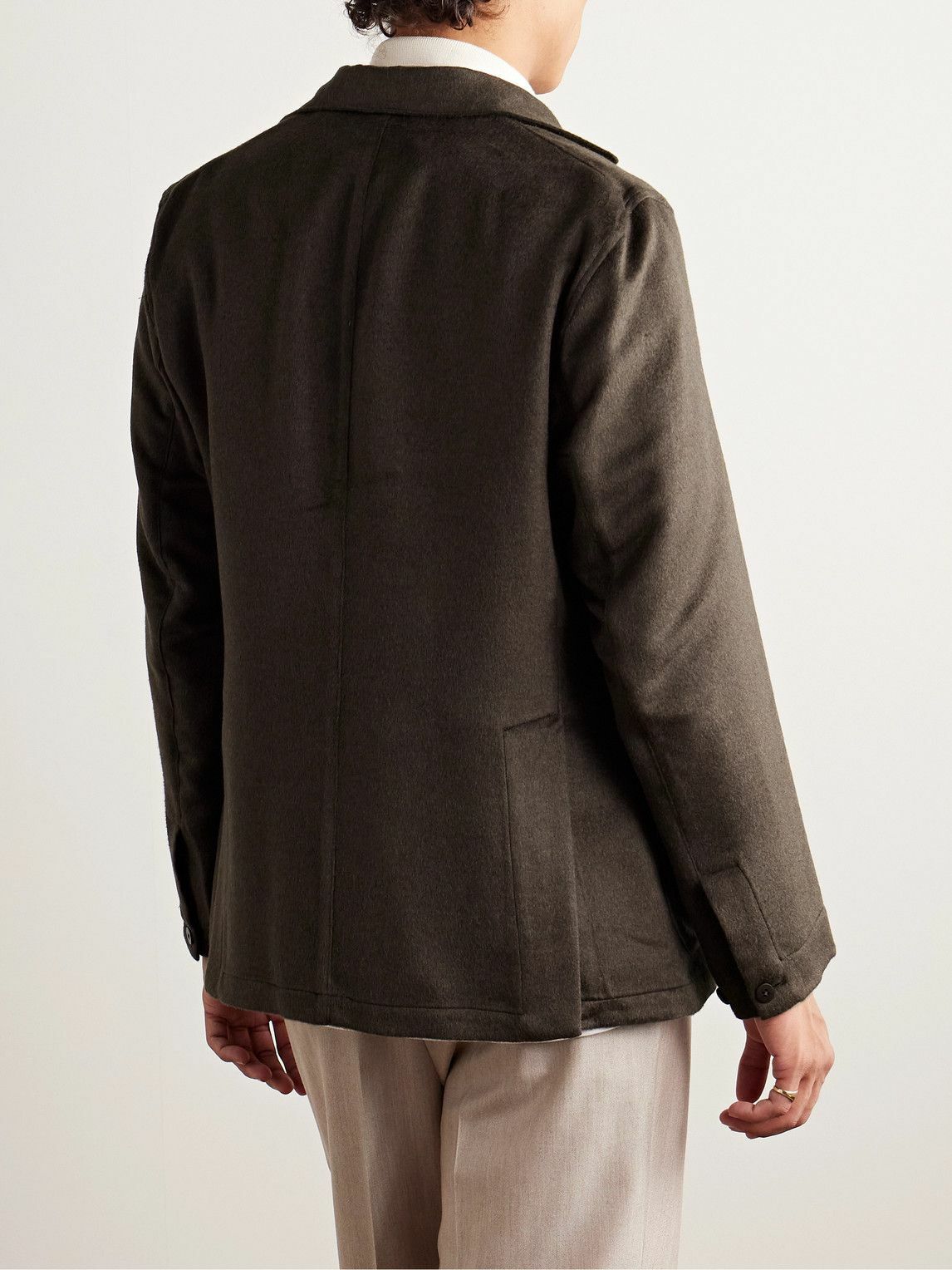 Stòffa - Unstructured Brushed-Silk Blazer - Brown