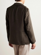 Stòffa - Unstructured Brushed-Silk Blazer - Brown