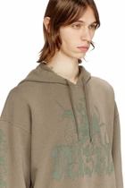 Diesel Treated hoodie with griffin print - Sweaters Mens in Brown