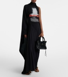 Balenciaga Logo caped cotton jersey maxi dress