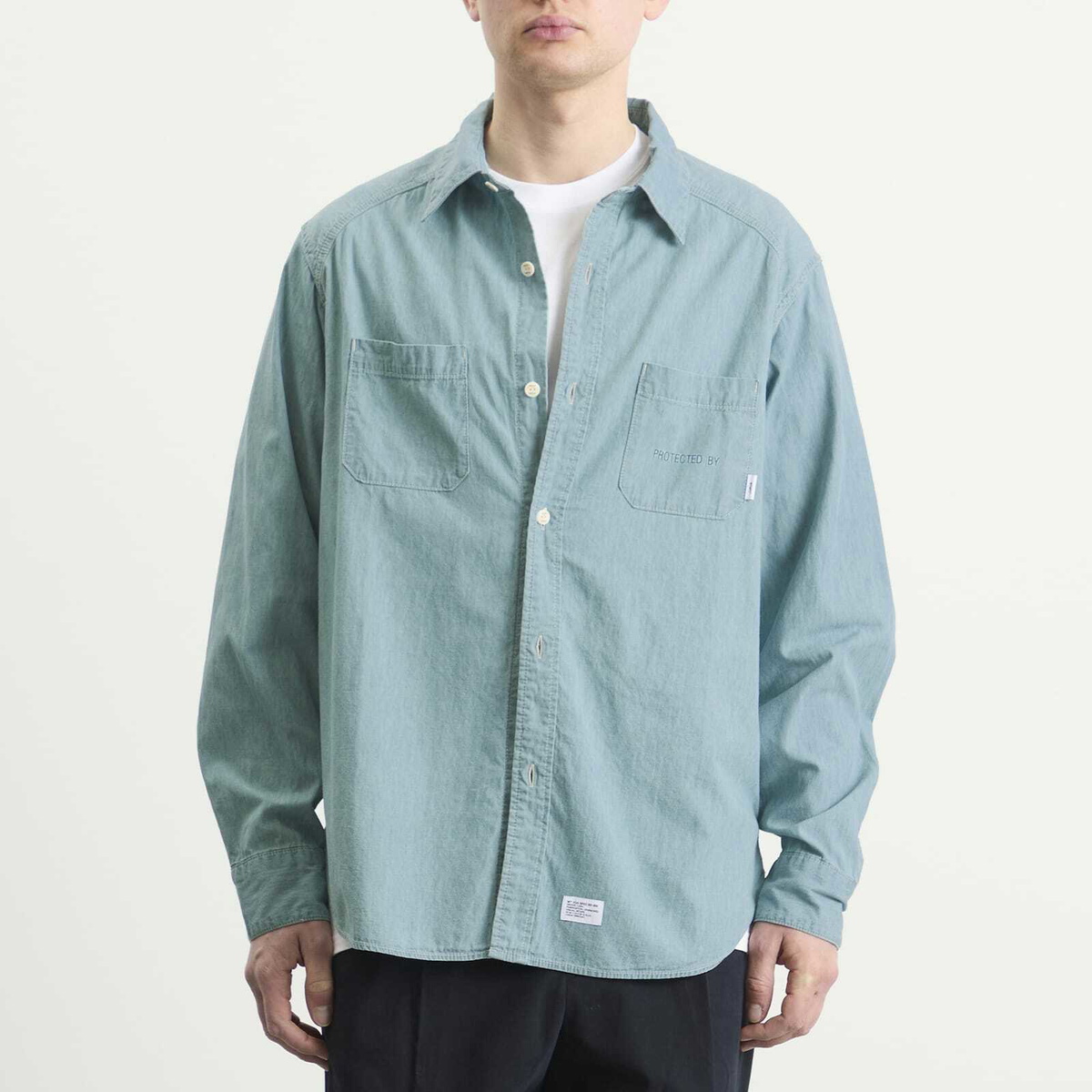 WTAPS Men's Cb Long Sleeve Shirt in Indigo
