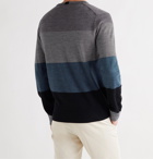 CLUB MONACO - Striped Wool Sweater - Blue