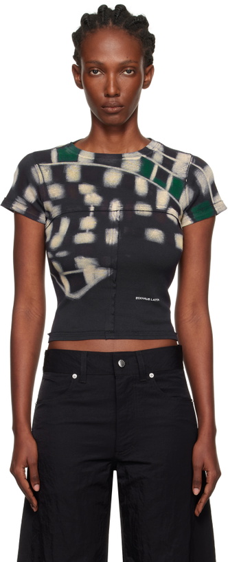 Photo: Eckhaus Latta Black & Beige Lapped Baby T-shirt