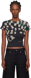 Eckhaus Latta Black & Beige Lapped Baby T-shirt