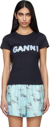 GANNI Black Baby Fit 'Ganni' T-shirt