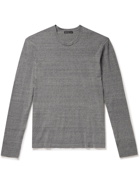 JAMES PERSE - Slim-Fit Mélange Recycled Cotton Sweater - Gray