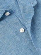 Frescobol Carioca - Antonio Cutaway-Collar Linen Shirt - Blue