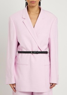 Armarium Rea Belted Slubbed Woven Blazer Pink