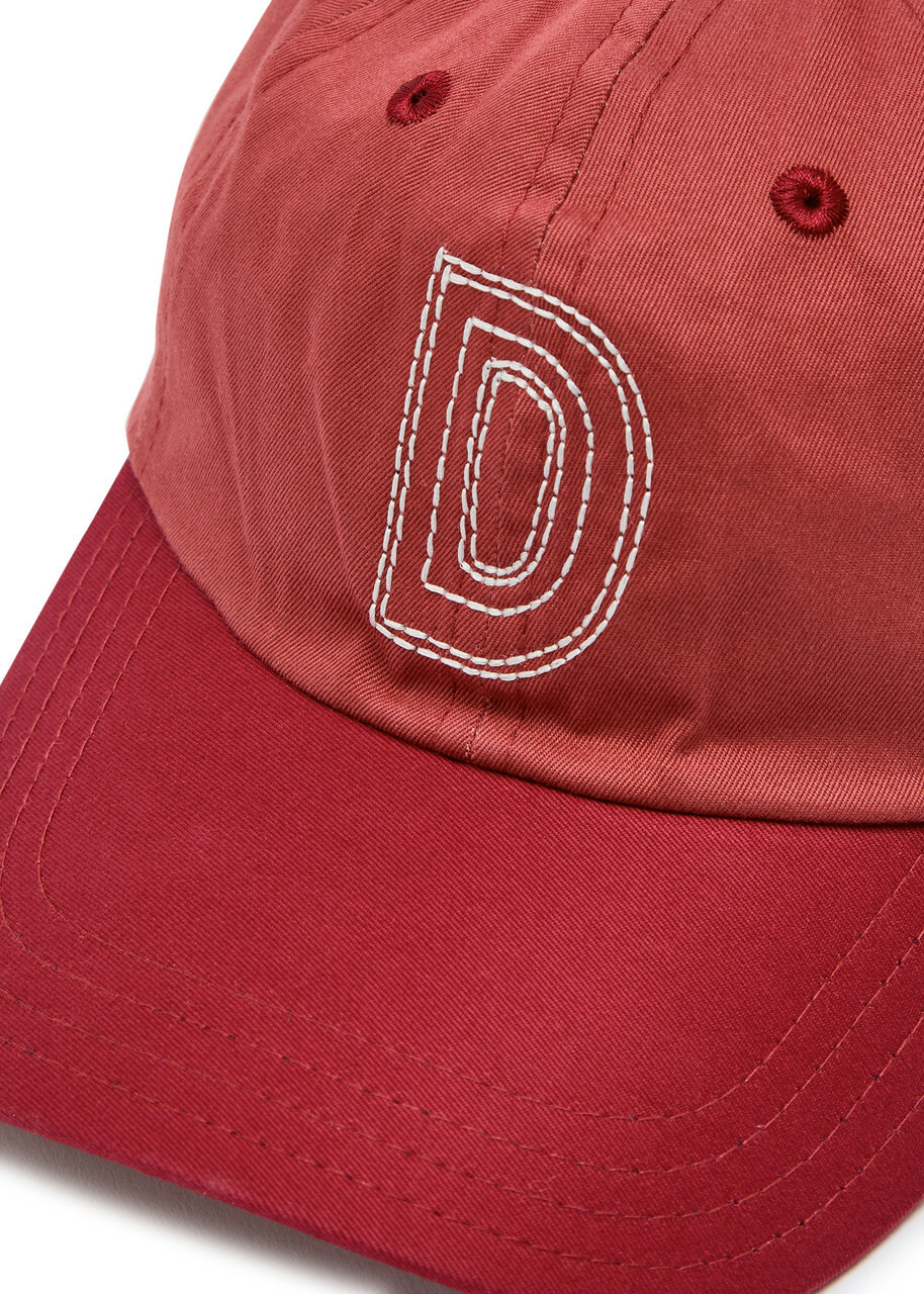 Drake's D-embroidered Cotton cap - Red - One Size