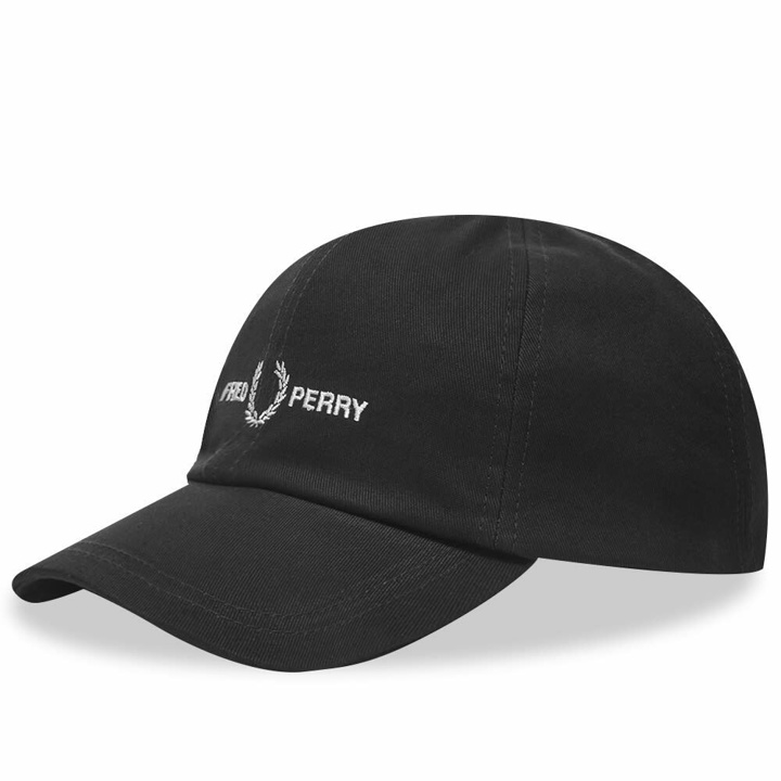 Photo: Fred Perry Authentic Men's Graphic Branded Twill Cap in Black