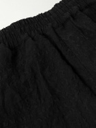 A Kind Of Guise - Saleh Wide-Leg Checked Linen and Lyocell-Blend Seersucker Shorts - Black