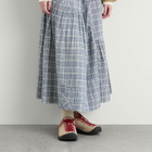 Story mfg. Women's Hand Orbit Skirt in Indigo Check