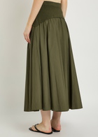 Simkhai Ovie Cotton-poplin Midi Skirt Khaki
