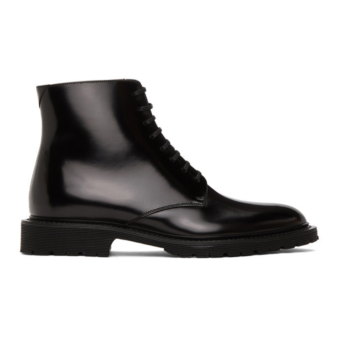 Photo: Saint Laurent Black Cesna 20 Lace-Up Boots