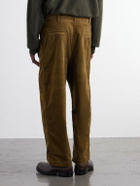 Junya Watanabe - Wide-Leg Pleated Garment-Washed Cotton-Blend Corduroy Trousers - Brown