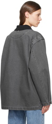 LE17SEPTEMBRE Gray Knit Collar Field Jacket