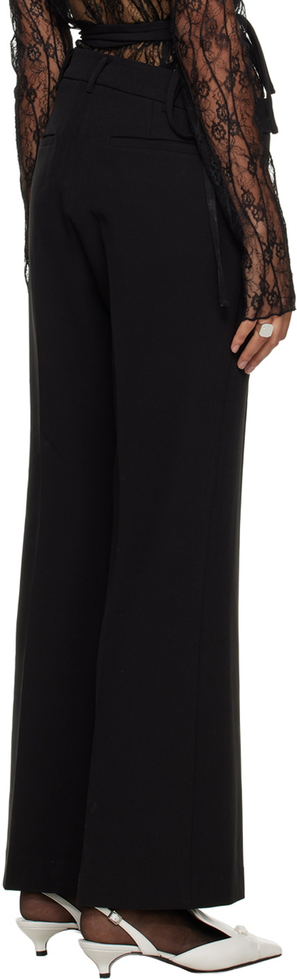 lesugiatelier Black Asymmetric Belt Trousers