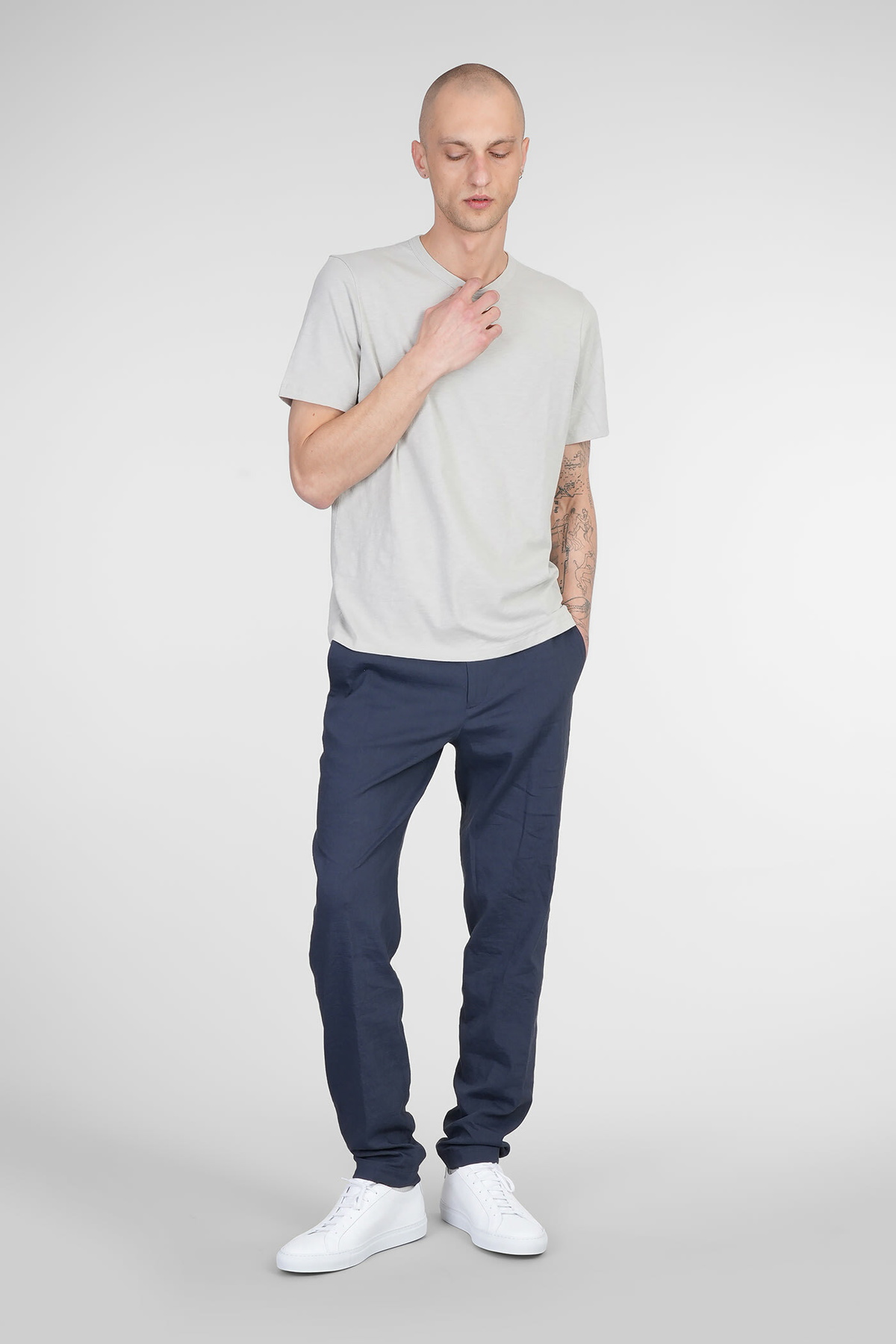 Theory Pants In Blue Linen