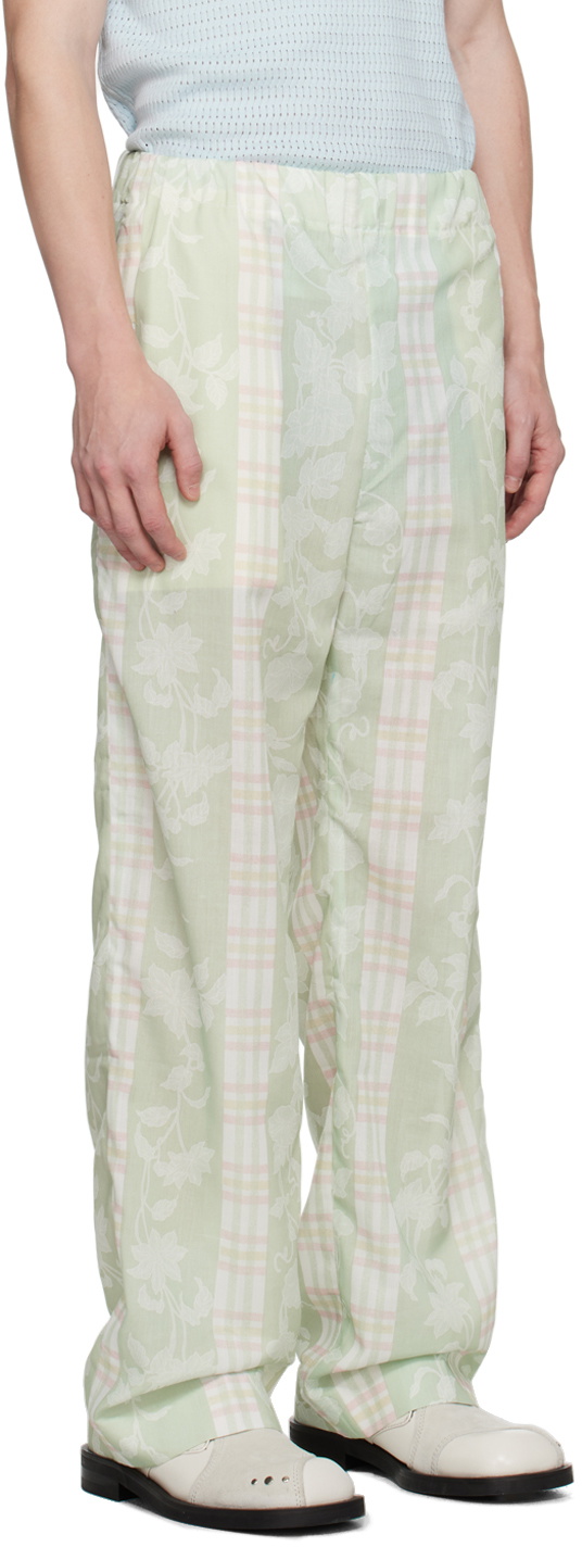 young n sang Green Floral Trousers