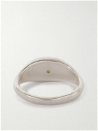Seb Brown - Lozenge Recycled Silver Tourmaline Ring - Silver
