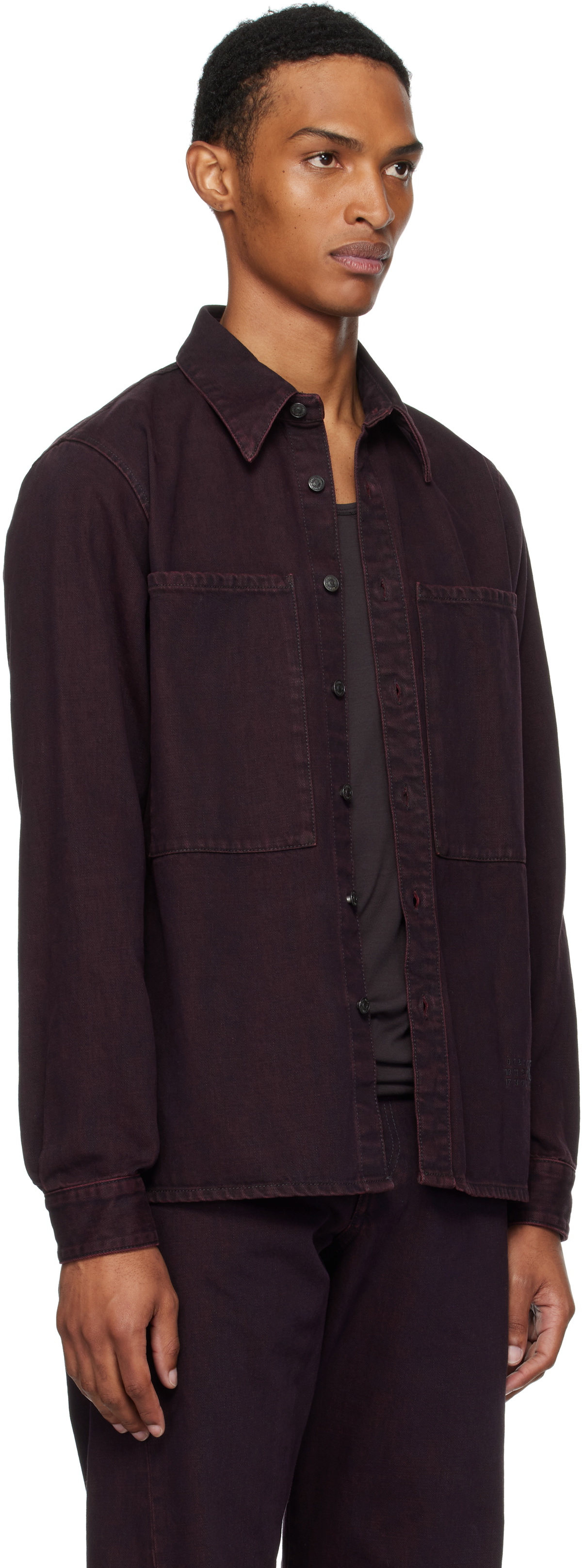 MM6 Maison Margiela Burgundy Faded Shirt MM6 Maison Margiela