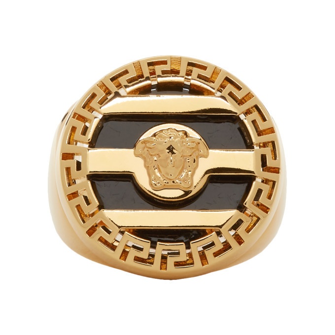 Photo: Versace Gold and Black Medusa Ring
