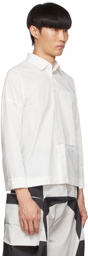 132 5. ISSEY MIYAKE White Polyester Shirt