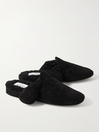 Thom Browne - Hector Shearling-Trimmed Suede Slippers - Black