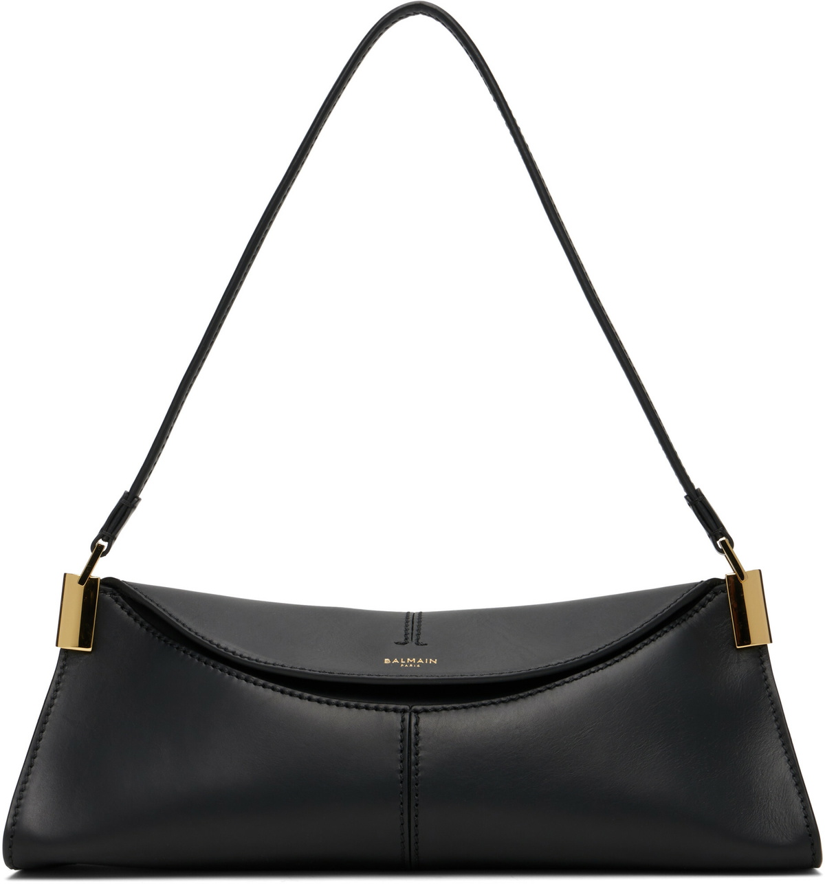 BALMAIN Black Small Smooth Leather '64-83' Bag