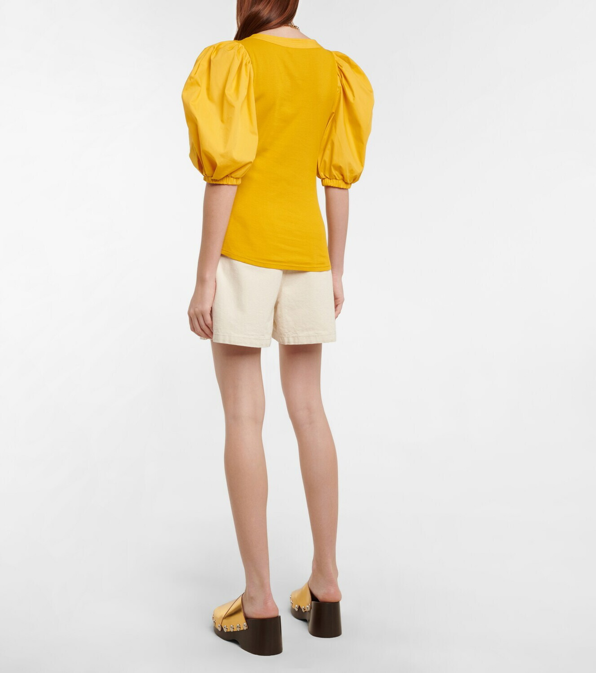 Ulla Johnson Janette cotton jersey and poplin top