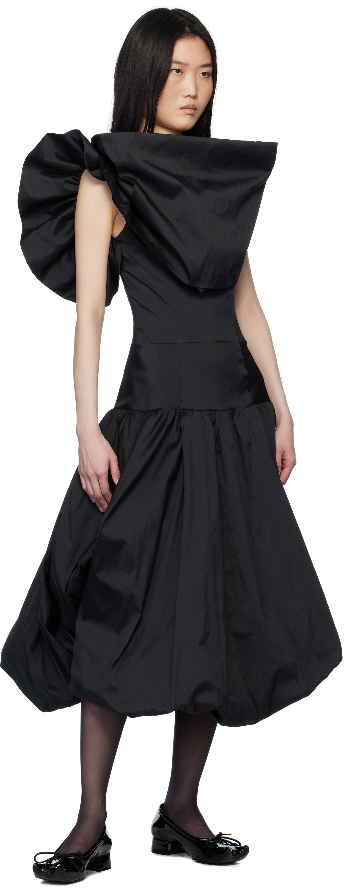 Paula Canovas Del Vas Black Puff Minidress