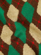 Wales Bonner - Argyle Wool-Trimmed Mohair-Blend Cardigan - Green