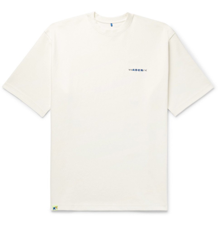 Photo: Maison Kitsuné - ADER error Logo-Print Cotton-Jersey T-Shirt - White