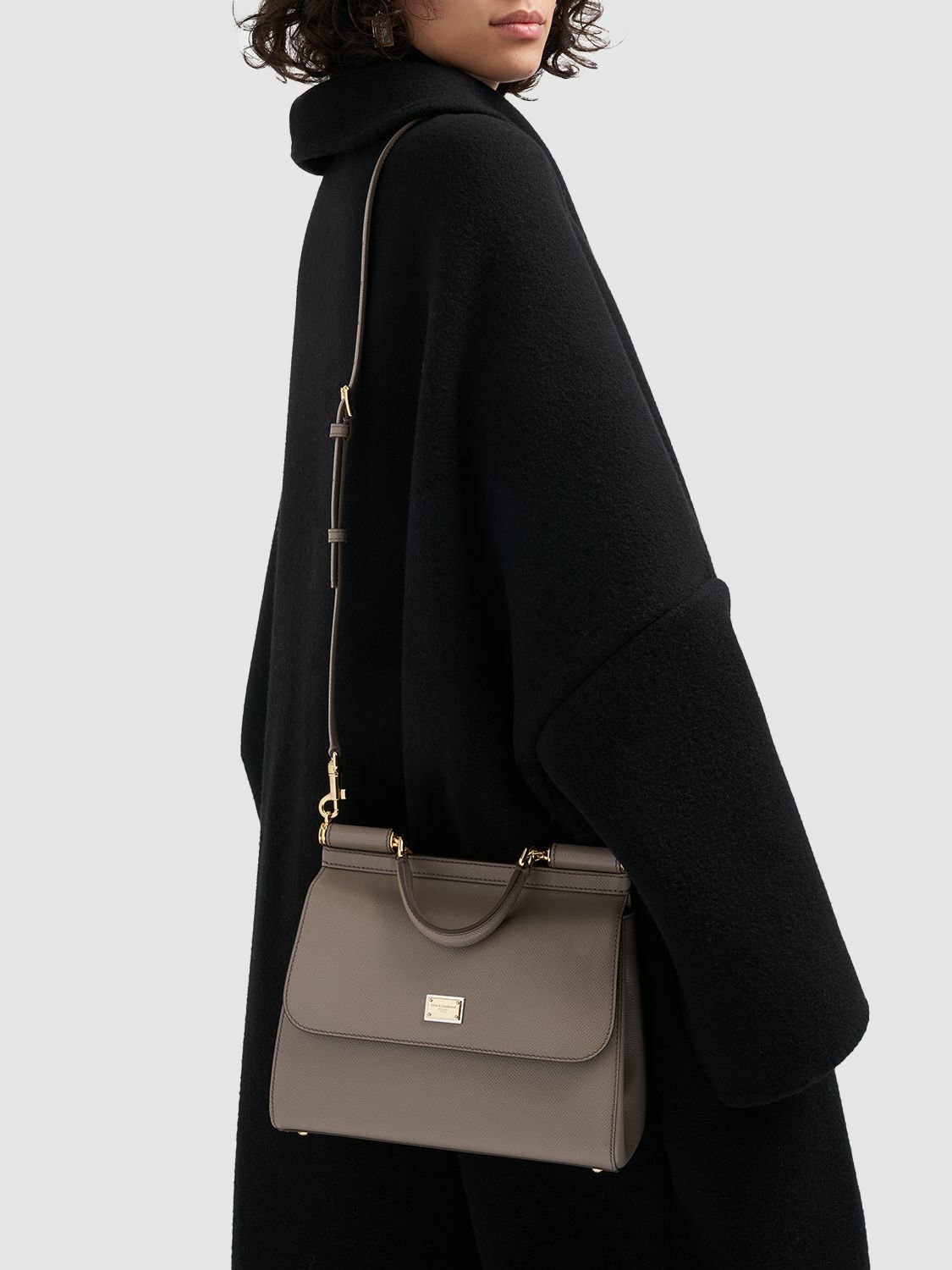 DOLCE & GABBANA Medium Sicily Dauphine Leather Bag
