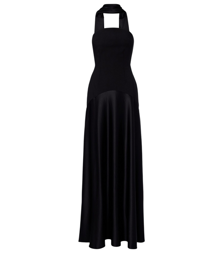 Photo: Solace London Mae satin-paneled bustier gown