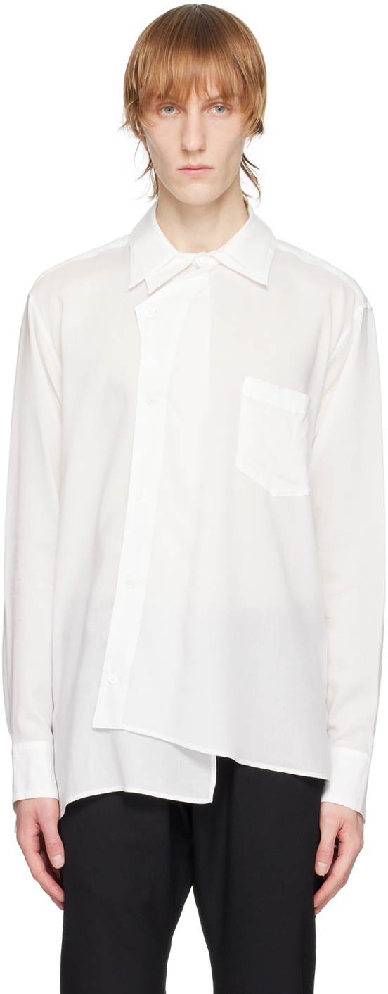 Sulvam White Asymmetric Shirt Sulvam