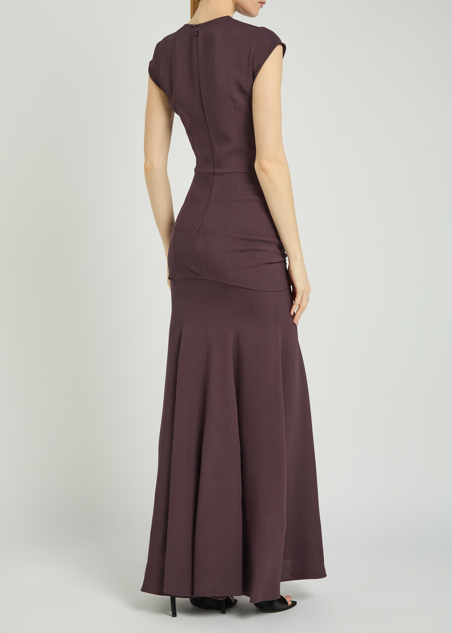 Tove Ames Twisted Jersey Maxi Dress Brown