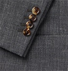 Brunello Cucinelli - Dark-Grey Slim-Fit Unstructured Wool, Linen and Silk-Blend Blazer - Gray